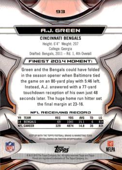 2015 Finest #93 A.J. Green Back