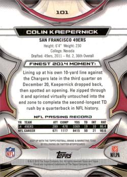 2015 Finest #101 Colin Kaepernick Back