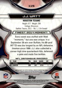 2015 Finest #115 J.J. Watt Back