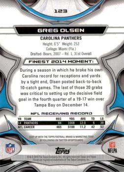 2015 Finest #123 Greg Olsen Back