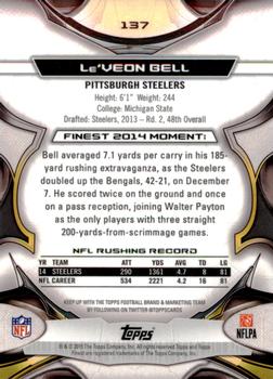 2015 Finest #137 Le'Veon Bell Back