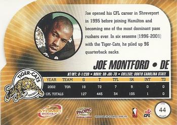 2003 Pacific Atomic CFL #44 Joe Montford Back