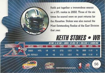 2003 Pacific Atomic CFL #56 Keith Stokes Back