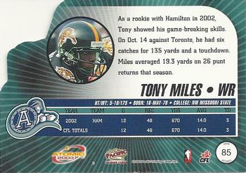 2003 Pacific Atomic CFL #85 Tony Miles Back