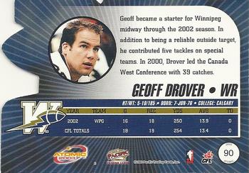 2003 Pacific Atomic CFL #90 Geoff Drover Back