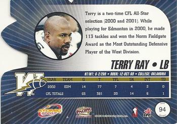 2003 Pacific Atomic CFL #94 Terry Ray Back
