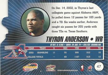 2003 Pacific Atomic CFL - Red #47 Thyron Anderson Back