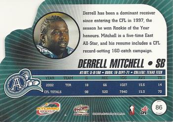 2003 Pacific Atomic CFL - Red #86 Derrell Mitchell Back