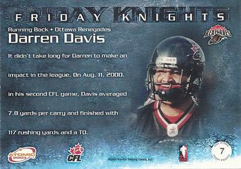 2003 Pacific Atomic CFL - Friday Knights #7 Darren Davis Back