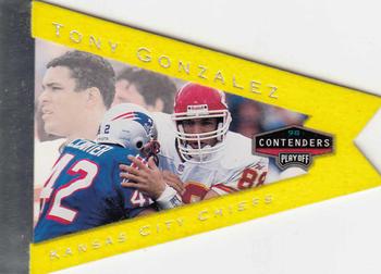 1998 Playoff Contenders - Pennants Yellow Felt #47 Tony Gonzalez Front