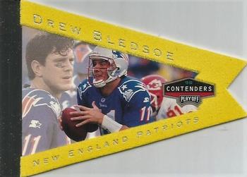 1998 Playoff Contenders - Pennants Yellow Felt #57 Drew Bledsoe Front