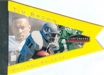 1998 Playoff Contenders - Pennants Yellow Felt #67 Tim Brown Front