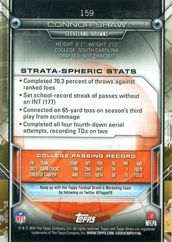2014 Topps Strata - Retail #159 Connor Shaw Back
