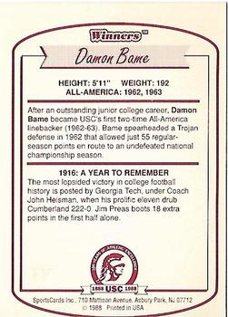 1988 Southern Cal Winners #NNO Damon Bame Back