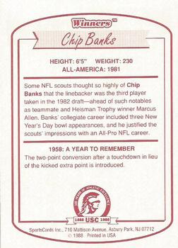 1988 Southern Cal Winners #NNO Chip Banks Back
