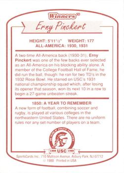 1988 Southern Cal Winners #NNO Erny Pinckert Back