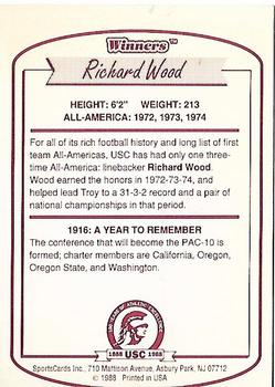 1988 Southern Cal Winners #NNO Richard Wood Back