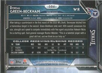 2015 Topps Chrome #106a Dorial Green-Beckham Back