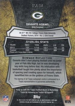 2014 Bowman Sterling - Autographs Gold Refractors #BSA-DA Davante Adams Back