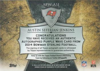 2014 Bowman Sterling - Autographed Purple Wave Refractors #APW-ASJ Austin Seferian-Jenkins Back