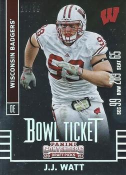 2015 Panini Contenders Draft Picks - Bowl Ticket #42 J.J. Watt Front