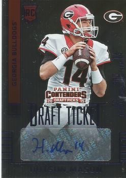 2015 Panini Contenders Draft Picks - College Draft Ticket Blue Foil #191 Hutson Mason Front