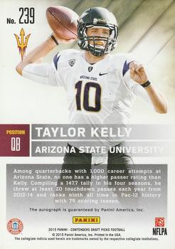 2015 Panini Contenders Draft Picks - College Draft Ticket Blue Foil #239 Taylor Kelly Back