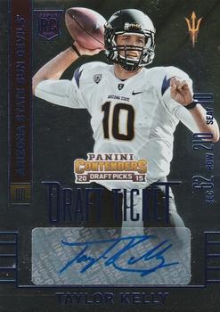 2015 Panini Contenders Draft Picks - College Draft Ticket Blue Foil #239 Taylor Kelly Front