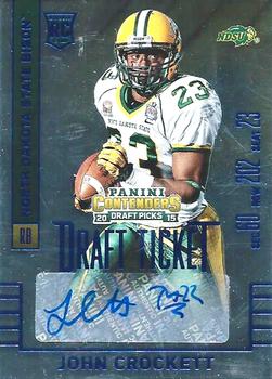 2015 Panini Contenders Draft Picks - College Draft Ticket Blue Foil #255 John Crockett Front