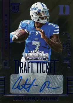 2015 Panini Contenders Draft Picks - College Draft Ticket Blue Foil #267 Anthony Boone Front