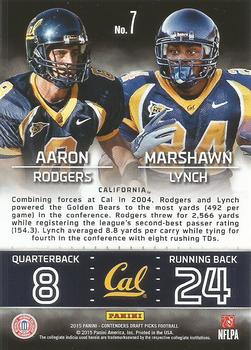 2015 Panini Contenders Draft Picks - Collegiate Connections #7 Aaron Rodgers / Marshawn Lynch Back