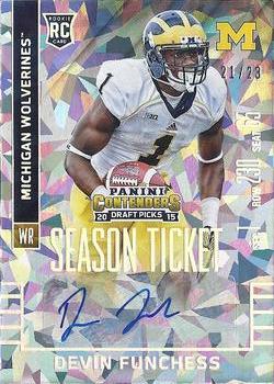 2015 Panini Contenders Draft Picks - Cracked Ice #115b Devin Funchess Front