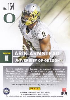 2015 Panini Contenders Draft Picks - Cracked Ice #154 Arik Armstead Back