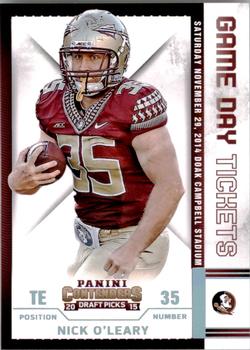 2015 Panini Contenders Draft Picks - Game Day Tickets #35 Nick O'Leary Front