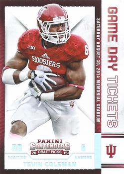 2015 Panini Contenders Draft Picks - Game Day Tickets #45 Tevin Coleman Front