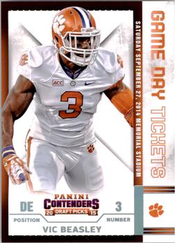 2015 Panini Contenders Draft Picks - Game Day Tickets #50 Vic Beasley Front