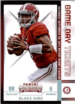 2015 Panini Contenders Draft Picks - Game Day Tickets #55 Blake Sims Front