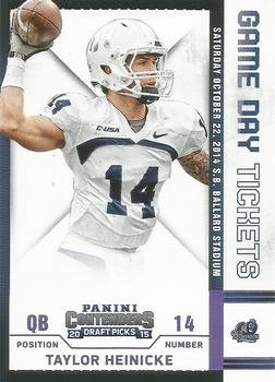 2015 Panini Contenders Draft Picks - Game Day Tickets #57 Taylor Heinicke Front