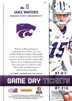 2015 Panini Contenders Draft Picks - Game Day Tickets #73 Jake Waters Back