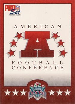 1992-93 Pro Set Super Bowl XXVII #XXVII American Football Conference Front