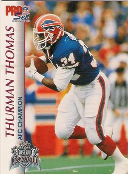 1992-93 Pro Set Super Bowl XXVII #XXVII Thurman Thomas Front