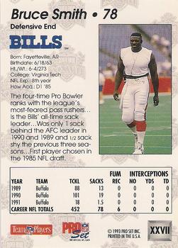 1992-93 Pro Set Super Bowl XXVII #XXVII Bruce Smith Back