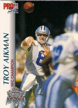 1992-93 Pro Set Super Bowl XXVII #XXVII Troy Aikman Front