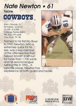 1992-93 Pro Set Super Bowl XXVII #XXVII Nate Newton Back