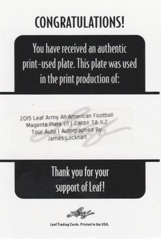 2015 Leaf Army All-American Bowl - Printing Plates Black #38 James Lockhart Back