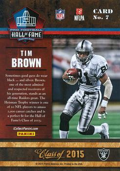 2015 Panini Pro Football Hall of Fame #7 Tim Brown Back