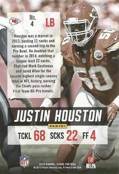 2015 Score - All-Pro Glossy #4 Justin Houston Back