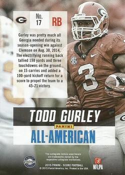 2015 Score - All-Pro Glossy #17 Todd Gurley Back