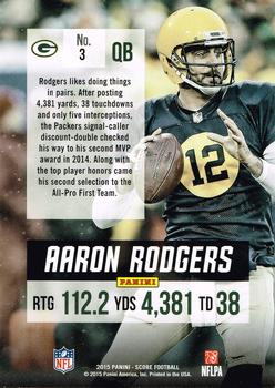 2015 Score - All-Pro Glossy #3 Aaron Rodgers Back