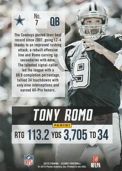 2015 Score - All-Pro Glossy #7 Tony Romo Back